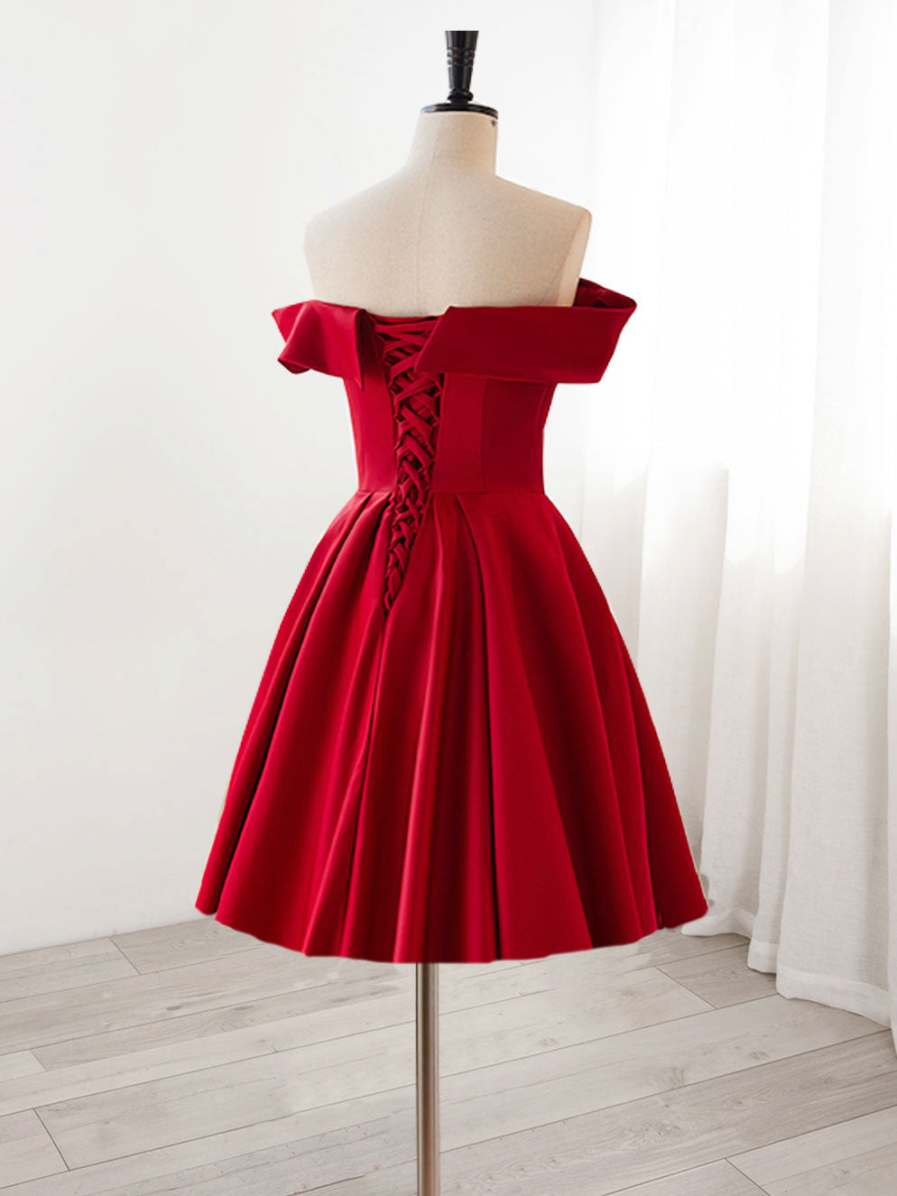 bright red dress